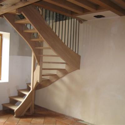 escalier bois-métal en chêne