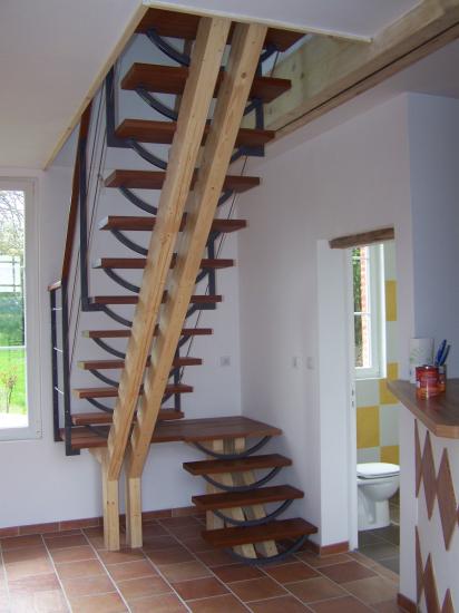escalier bois et fer