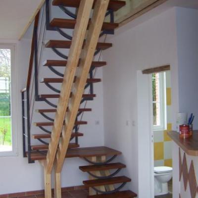 escalier bois et fer